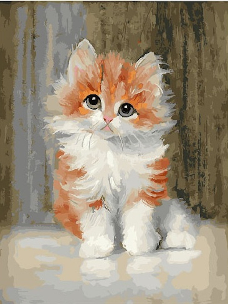 Картина по номерам Рыжий котенок 40х50 см #1