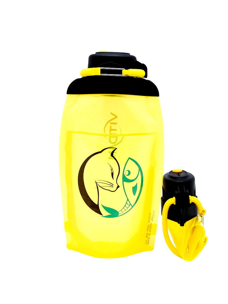 VITDAM Туристическая бутылка для воды 500 мл, желтый #1