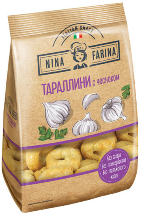 Тараллини Nina Farina с чесноком, 180 г (7 уп.) #1