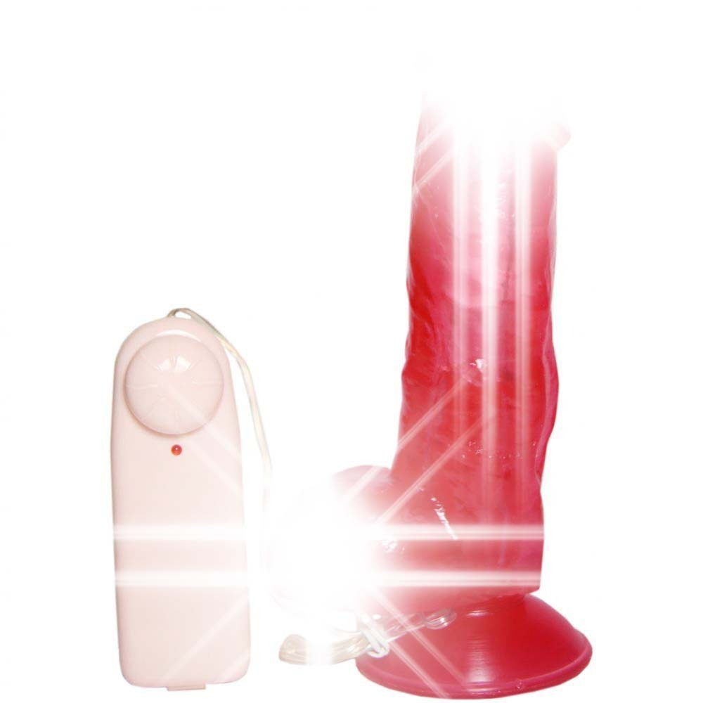 Джага Джага Вибратор гелевый, с присоской, розовый, 17 см  #1