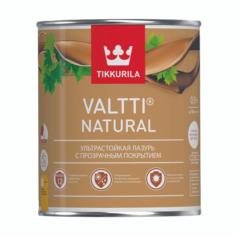 TIKKURILA Valtti Natural / Тикурила Valtti Natural Ультрастройкая лазурь TIKKURILA 0,9л бесцветный (Тикурила, #1