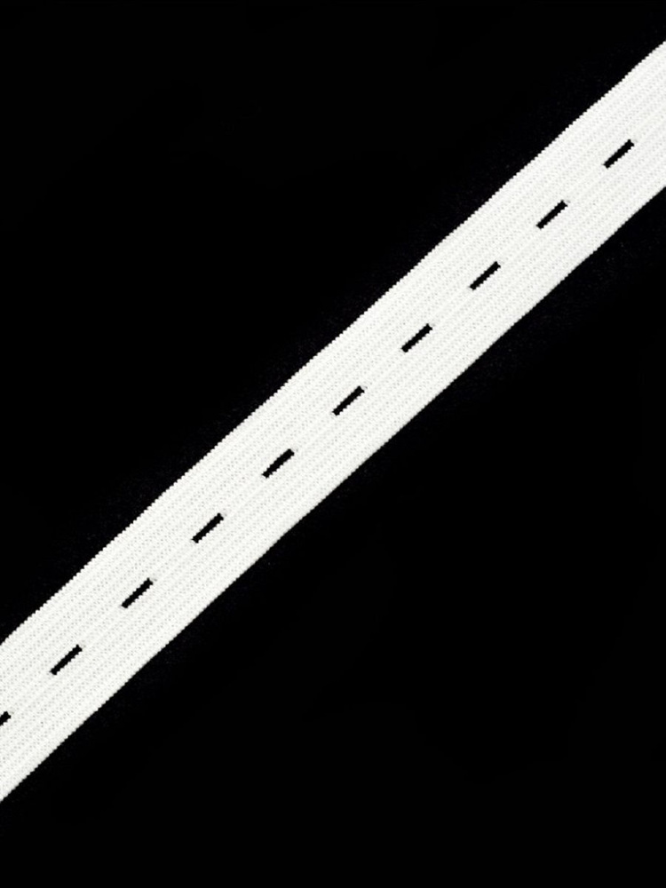 Эластичная лента резинка перфорированная белая 19 мм, 10 метров  #1