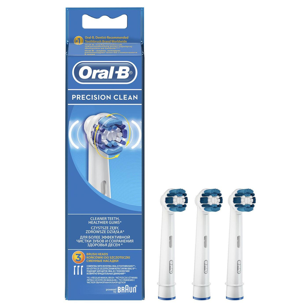 Сменные насадки для электрических зубных щеток Oral-B Precision Clean для эффективной чистки, 3 шт.  #1