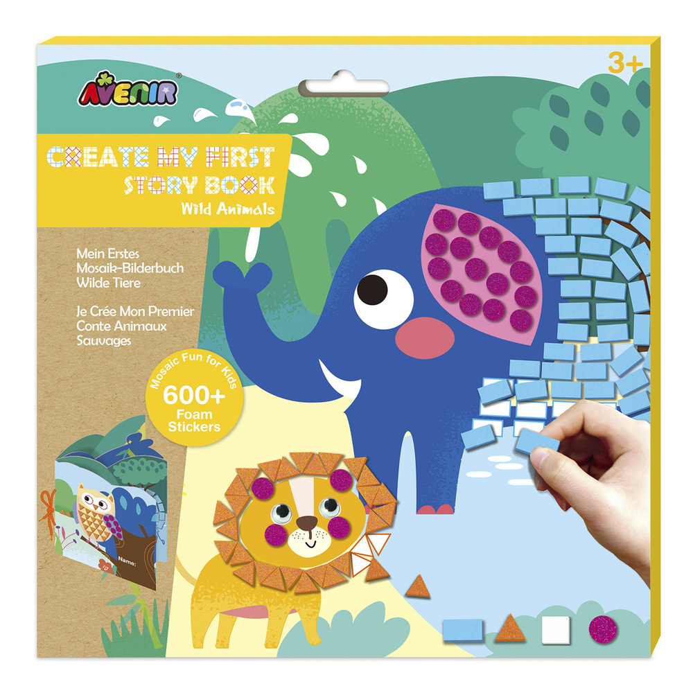 Набор для творчества Avenir Art Картина из пиксельной мозаики для малышей ДИКИЕ ЖИВОТНЫЕ  #1