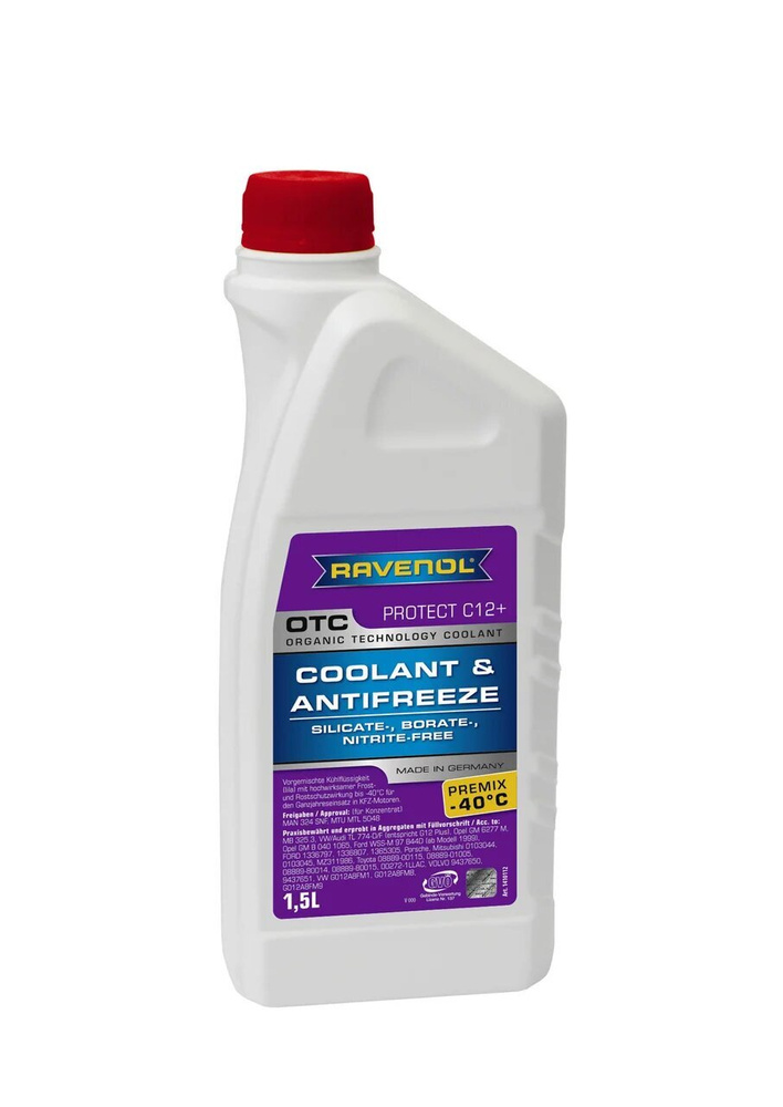 1410112-150-01-999 Антифриз RAVENOL OTC Organic Techn.Coolant Premix -40C готовый раствор (1,5л)  #1