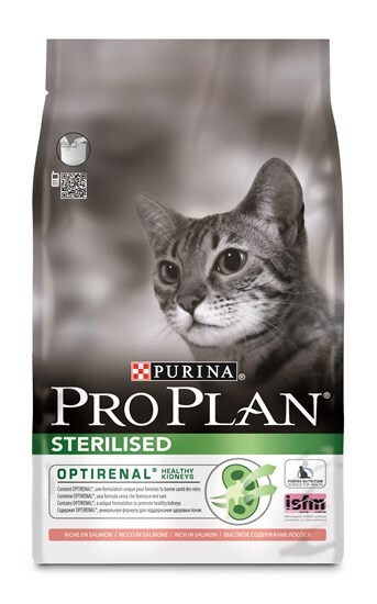 Purina Pro Plan Optirenal Sterilised сухой корм для стерилизованных кошек с лососем  #1