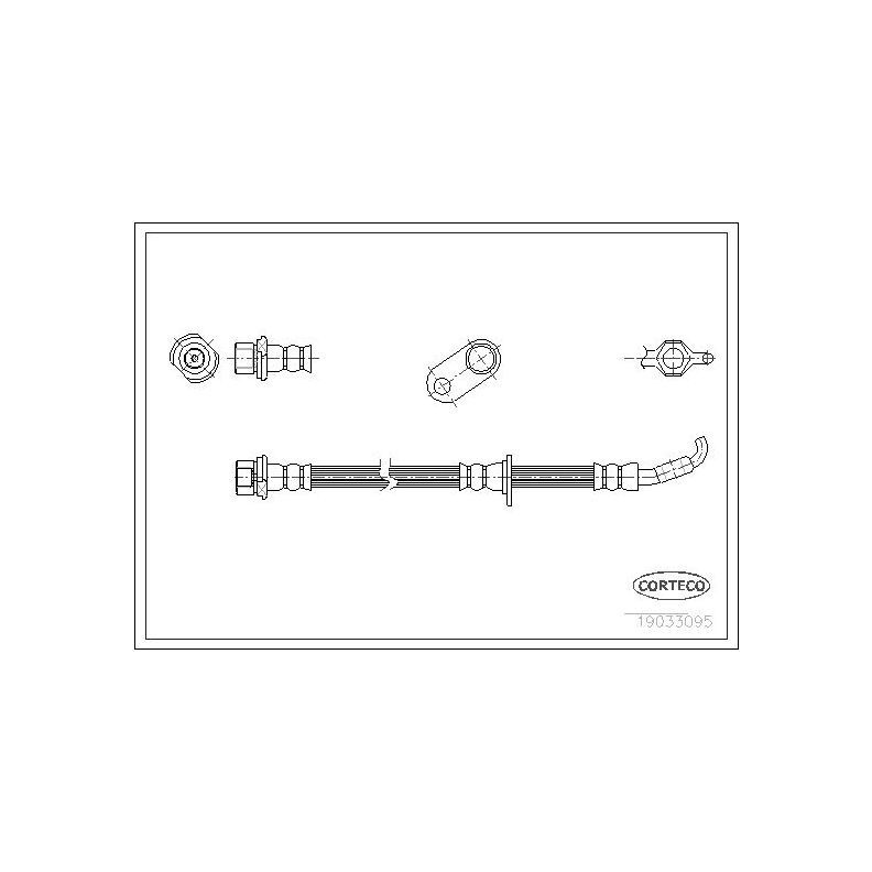 CORTECO Шланг тормозной TOYOTA: CARINA E 1.6/1.6 GLI/1.8/2.0 GLI/2.0 i 92-97, CARINA E Sportswagon 1.6 #1