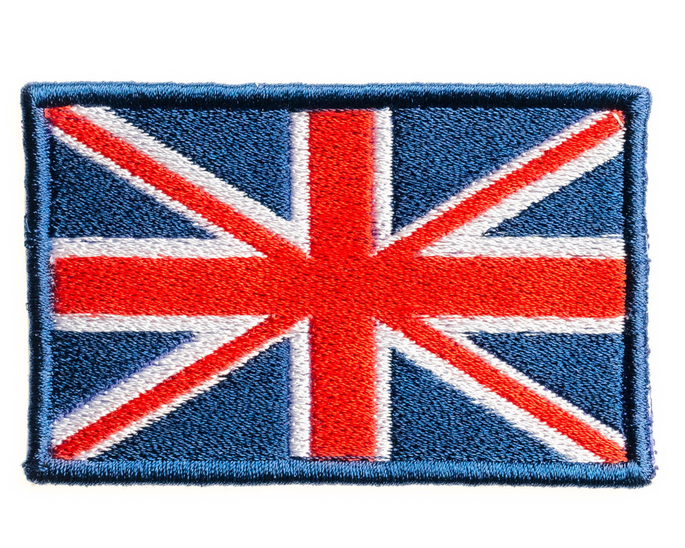 Нашивка на одежду (шеврон, патч) на термоплёнке "Флаг Великобритании" 4,9х7,8 см  #1
