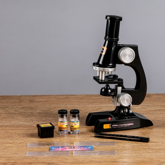 Микроскоп "Юный биолог", кратность увеличения 450х, 200х, 100х, черный  #1