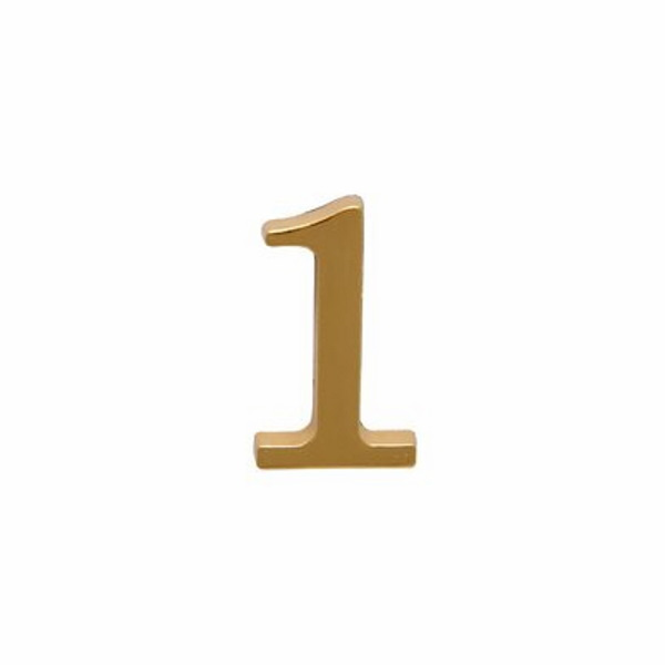 Цифра дверная BRANTE "1" на клеевой основе золото #1