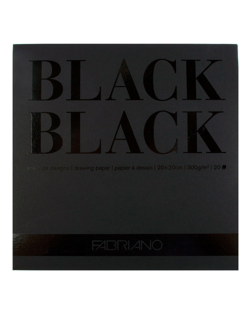 Скетчбук для рисования BlackBlack, 20x20 см., плотность 300г/м2, 20 черных листов  #1