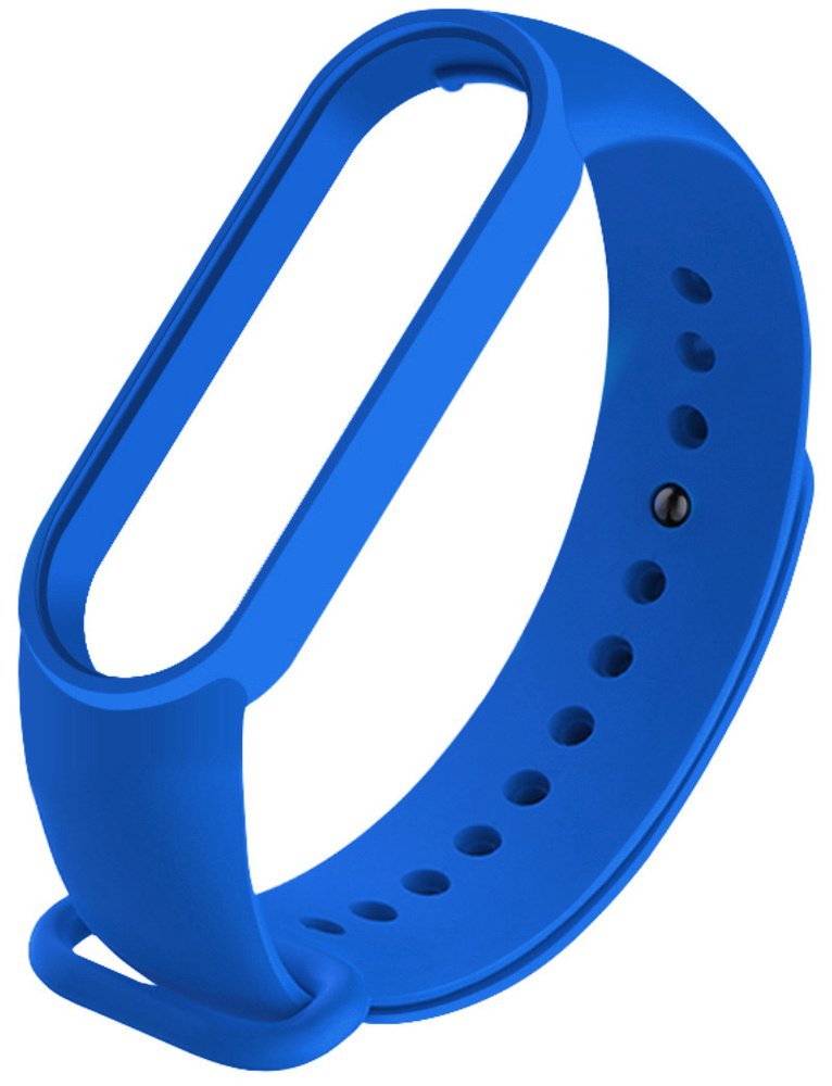 Ремешок для фитнес-браслета Xiaomi Mi Band 6/7, синий. Силиконовый, спортивный браслет для умных (смарт) #1