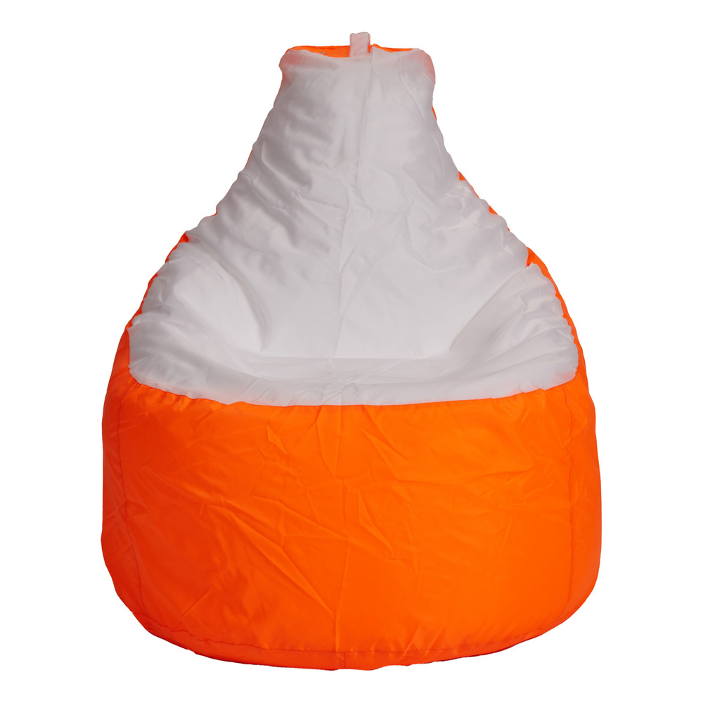 Пуффбери Кресло-мешок Трон, Оксфорд, Размер XXXL,оранжевый, белый  #1