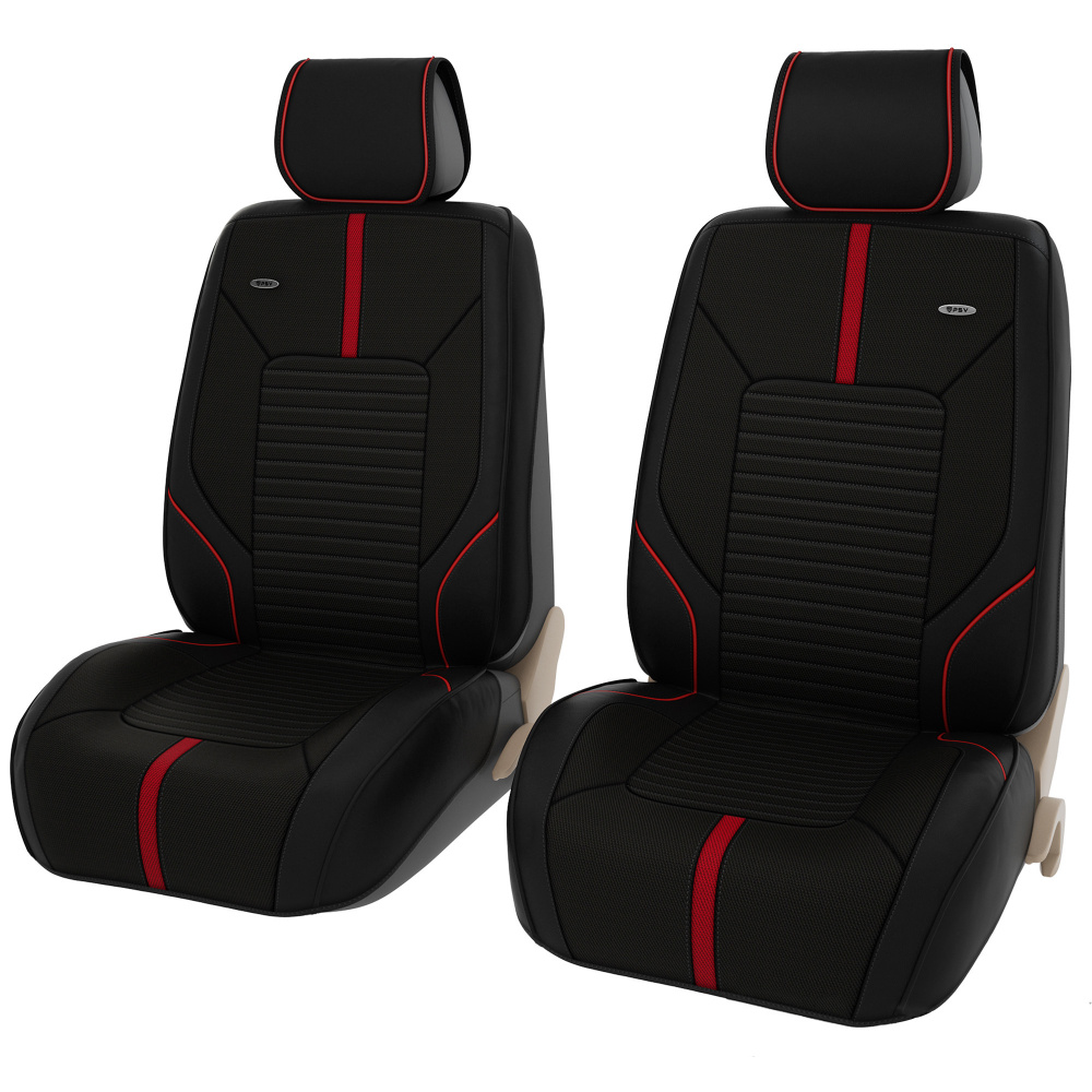 Накидки для автомобильных сидений универсальные 2D "PREMIUM" PSV Cross 2 FRONT (Черно-Красный), на передние #1
