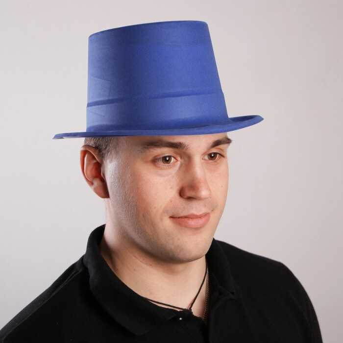 Шляпа Цилиндр, р-р. 56-58, цвет синий #1
