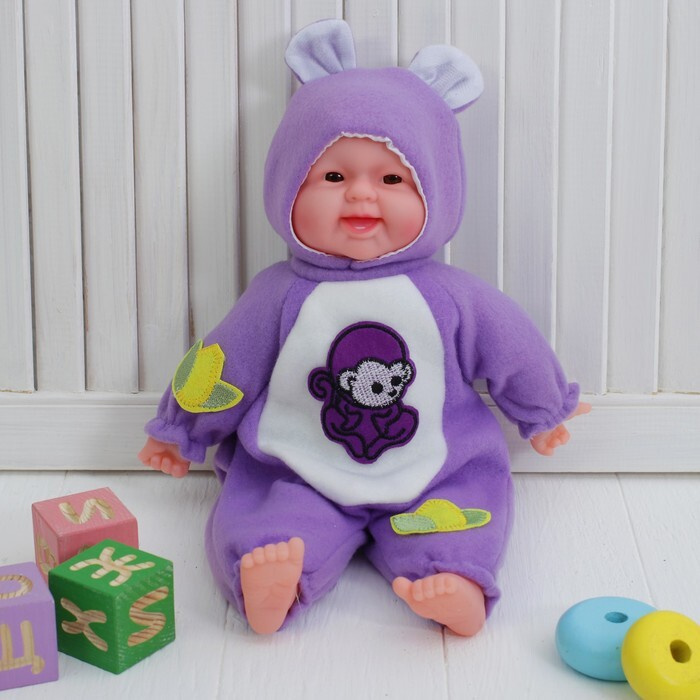Мягкая игрушка "Кукла костюм обезьянки", хохочет #1