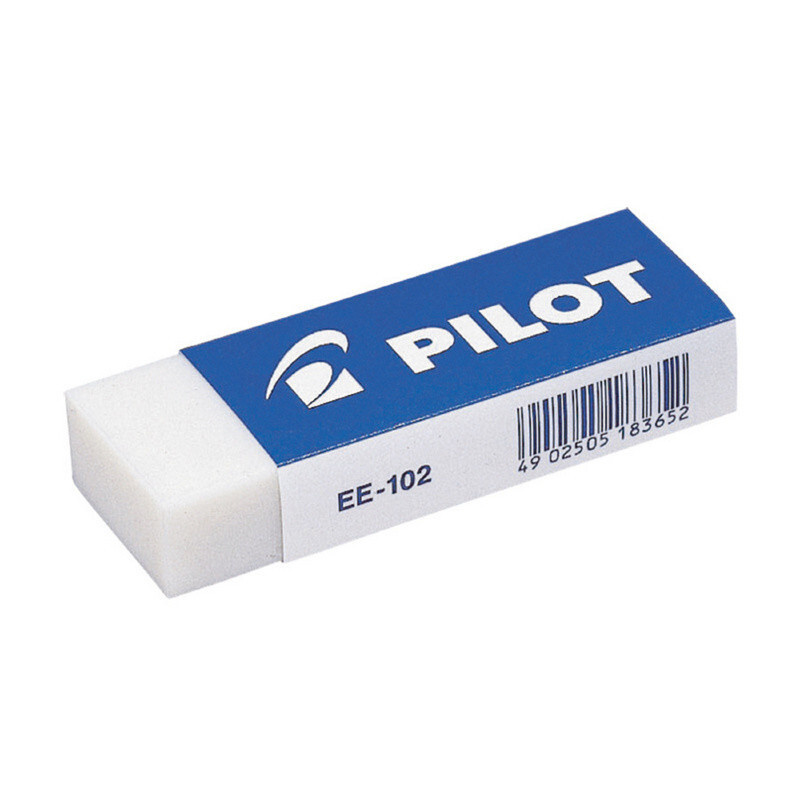 Ластик PILOT EE102 винил, карт.держатель, цв.белый, Япония, 61?22?12 мм.  #1