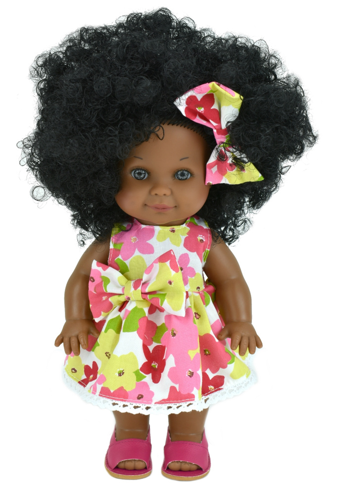 Кукла Lamagik "Бетти" темнокожая, в платье с цветами, 30 см, рт.31120  #1