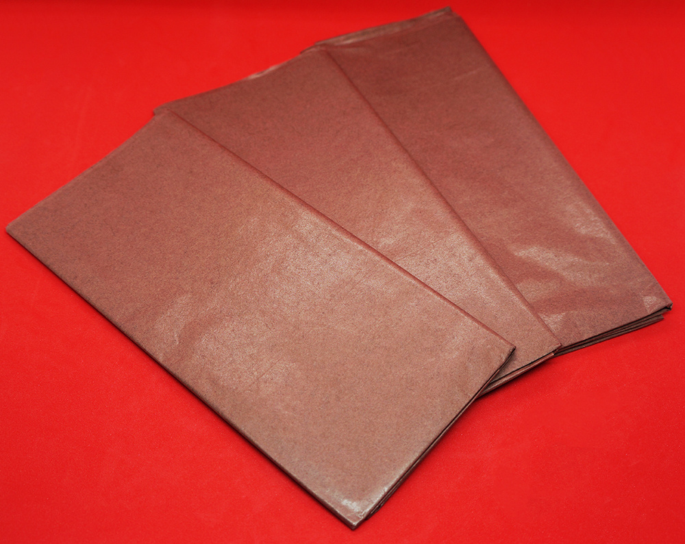 Бумага упаковочная тишью 30 листов 51x66см. цвет коричневый  #1