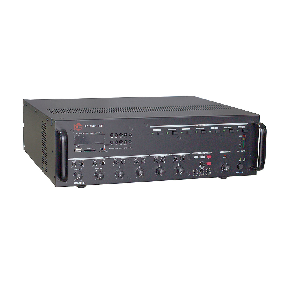 SHOW PS-4806 - трансляционная система 480 Вт, 100 В/4 Ом, 6 зон, со встроенным MP3, FM тюнер  #1