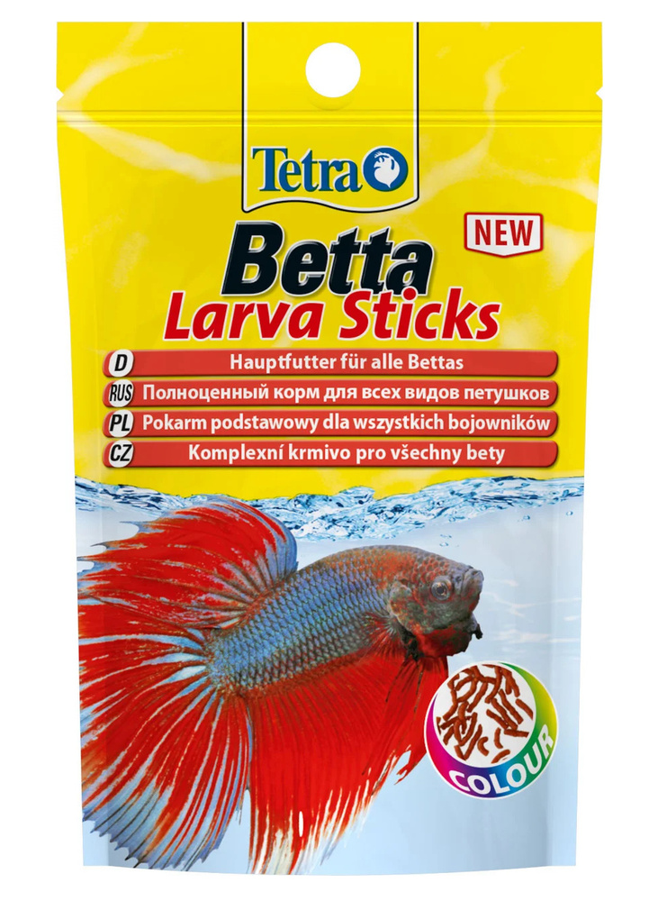 TetraBetta LarvaSticks корм в форме мотыля для петушков и других лабиринтовых рыб 5г (sachet)  #1