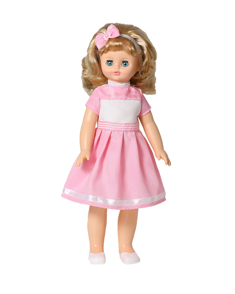 Интерактивная большая кукла для девочки Алиса в розово-белом платье, 55 см  #1