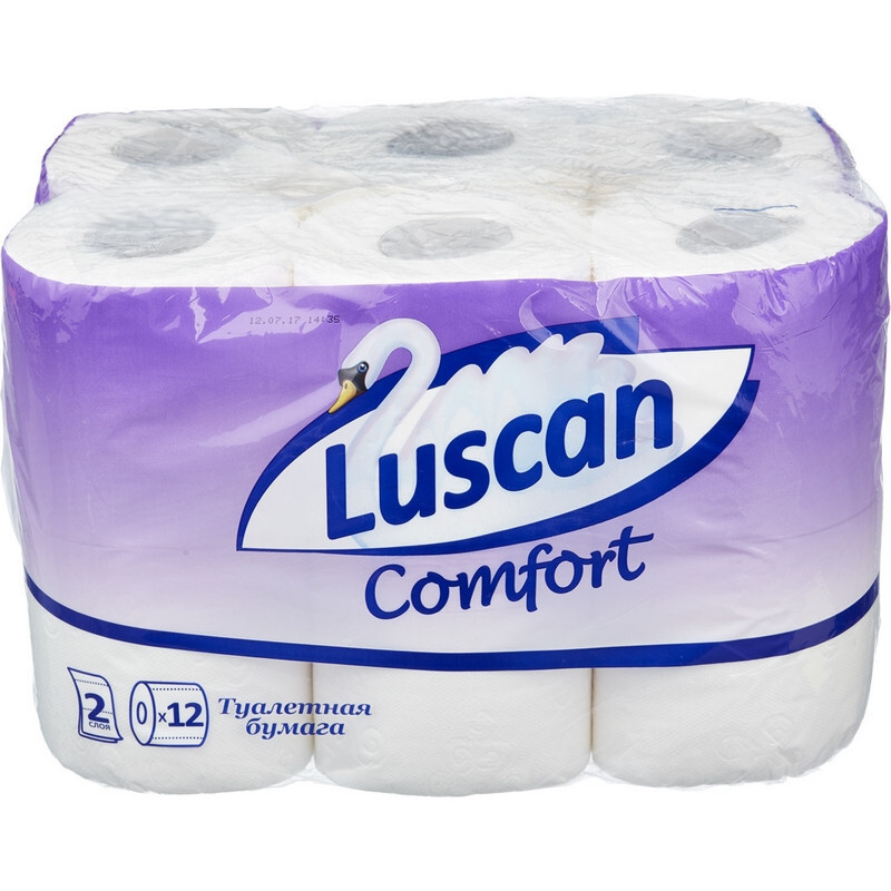 Бумага туалетная Luscan Comfort 2сл бел 100%цел втул 21,88м 175л 12рул/уп  #1