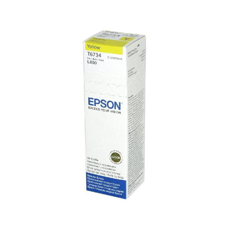 Контейнер с чернилами Epson T6734 C13T67344A жел. для L800 #1