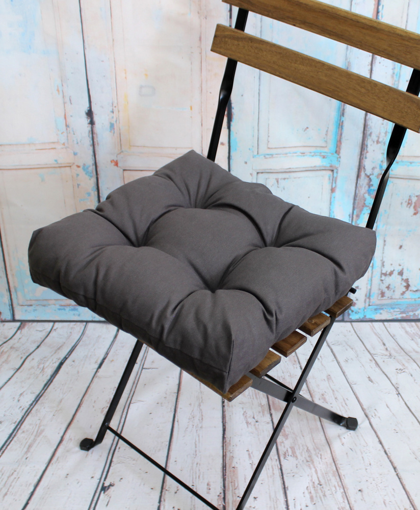 Подушка для сиденья МАТЕХ MONOCHROME 40х40 см (хлопок 100%), цвет серый, арт. 07-746  #1