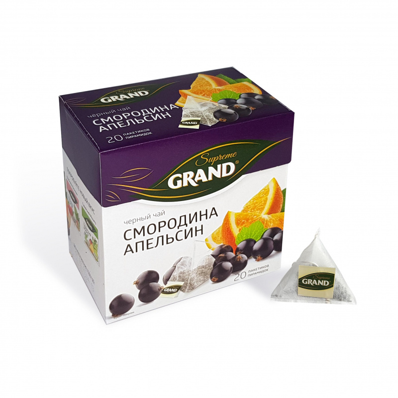 Чай Grand черный Смородина Апельсин в пирамидках, 20штx1,8г/уп  #1