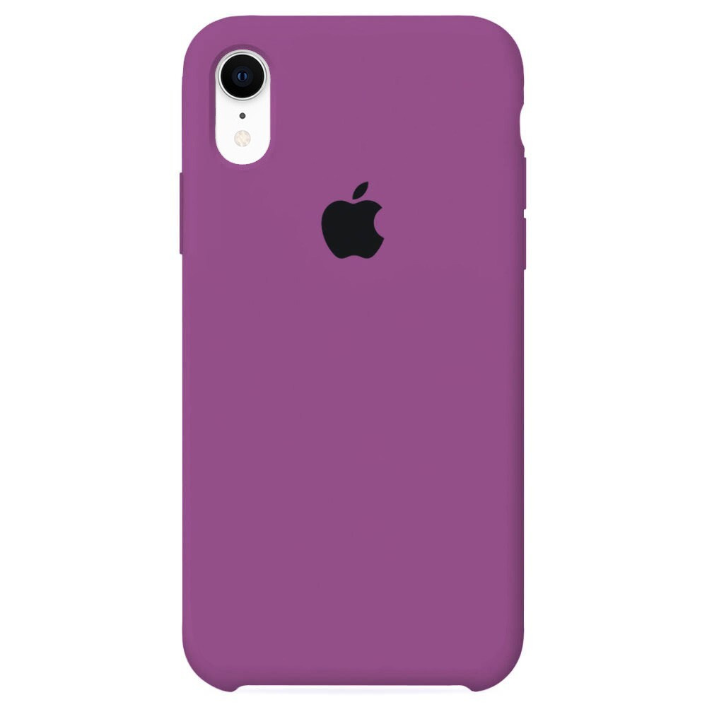 Силиконовый чехол для смартфона Silicone Case на iPhone Xr / Айфон Xr с логотипом, фиолетовый  #1