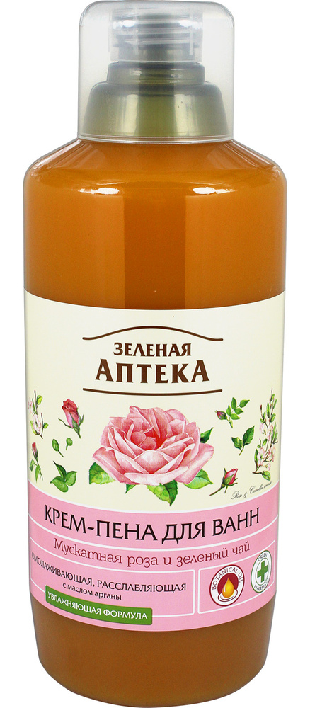 Зеленая Аптека Крем-пена для ванн Мускатная роза и зеленый чай, 1000 мл  #1