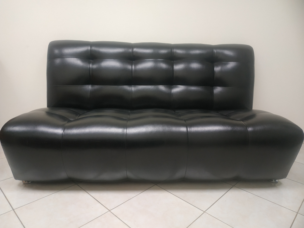 RONUM Прямой диван, механизм Нераскладной, 150х82х85 см,черный  #1