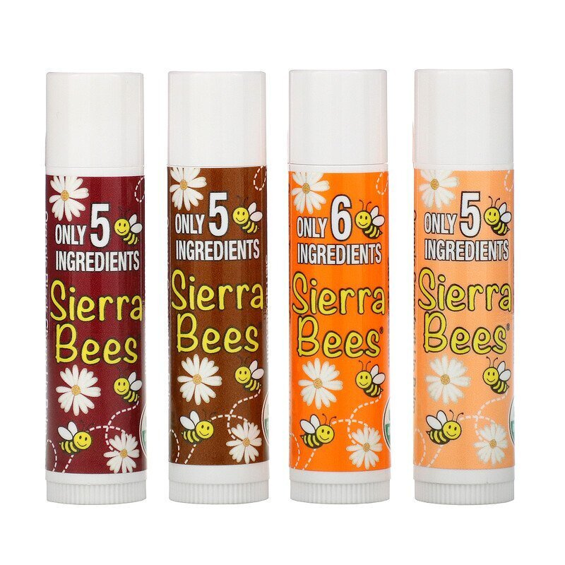 Sierra Bees, Органические бальзамы для губ, Ассорти, 4 шт., 4,25 г каждый  #1