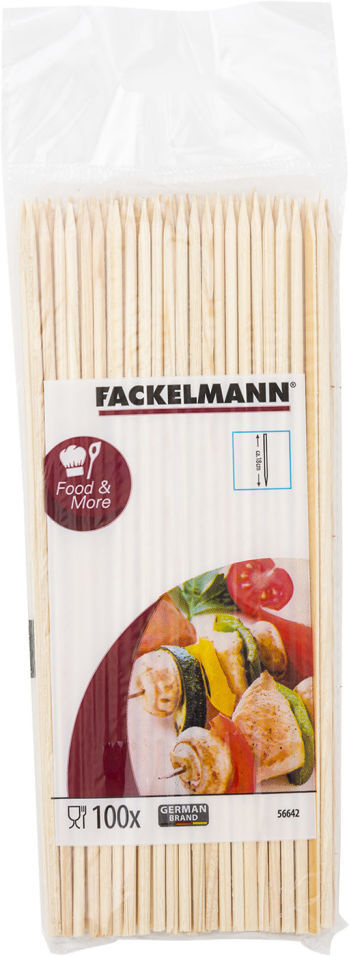 Шампуры деревянные FACKELMANN Eco, 18 см, 100 шт, шпажки для шашлыка, палочки для приготовления закусок #1