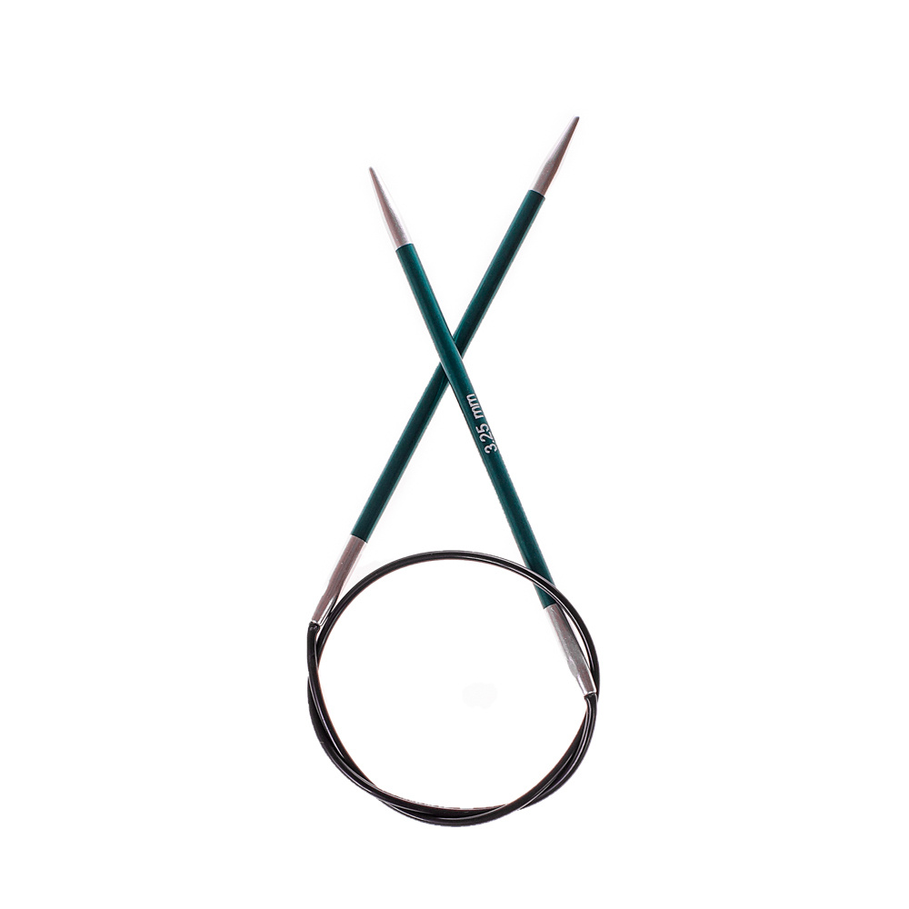 47066 Спицы круговые для вязания с эластичной гибкой леской 40 х 3.25 мм Zing KnitPro  #1