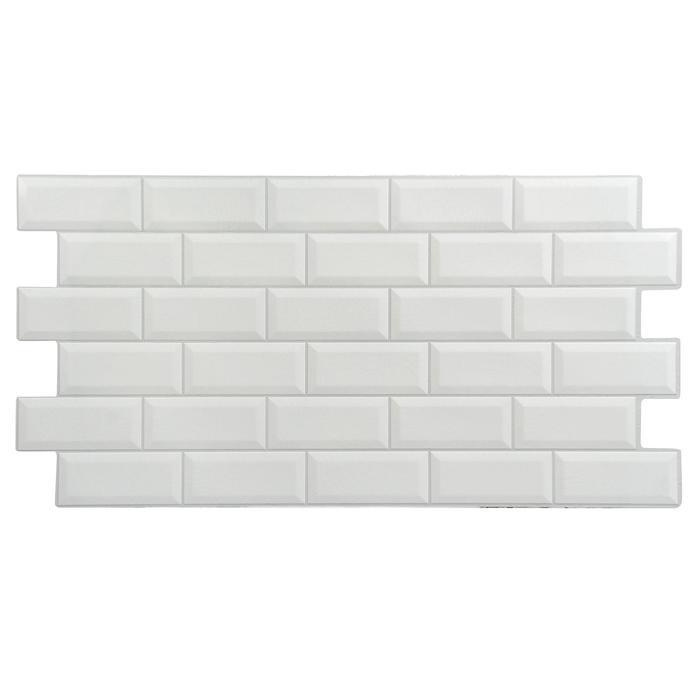 Панель ПВХ листовая плитка Кабанчики белая 485х960 мм, пвх панели для стен декоративные  #1