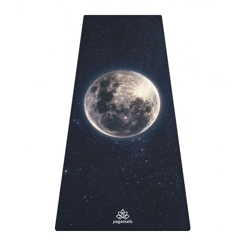 Коврик для йоги и фитнеса Арт Йогаматик Moon 183 см каучуковый удлиненный луна  #1