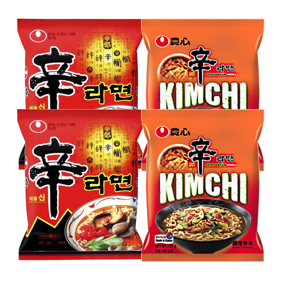 Корейская острая лапша б/п Nongshim 120г 4шт (Кимчи, Шин Рамен)  #1