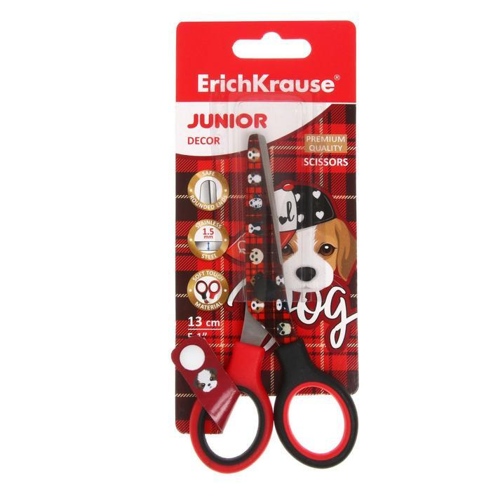 Ножницы детские 13 см, ErichKrause Junior Decor Dog, с принтом на лезвиях  #1