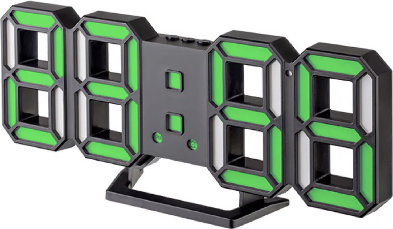 Perfeo LED часы-будильник "LUMINOUS 2", черный корпус / зелёная подсветка (PF-6111) (время, температура) #1