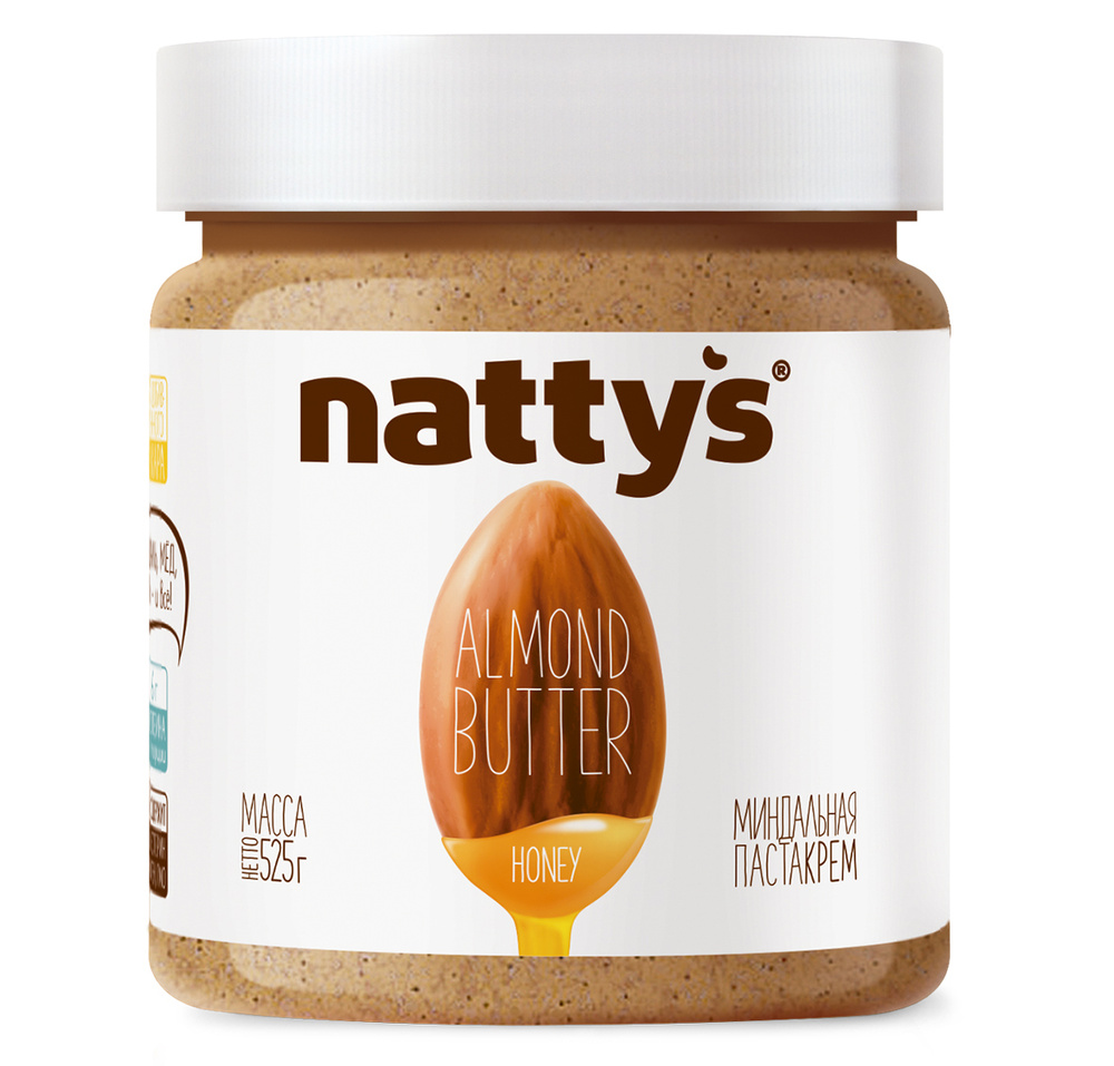 Миндальная паста Nattys Honey с мёдом, 525 г #1