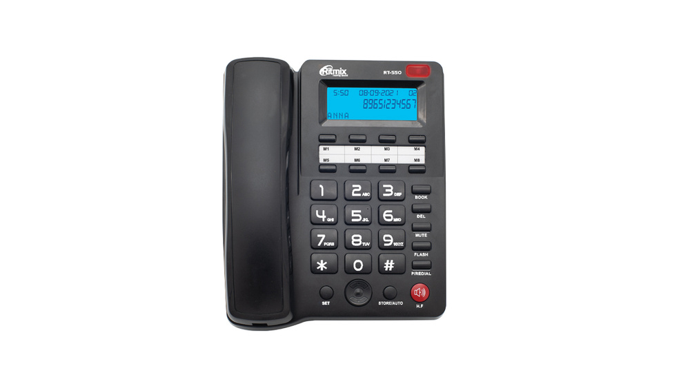 Телефон проводной Ritmix RT-550, черный #1