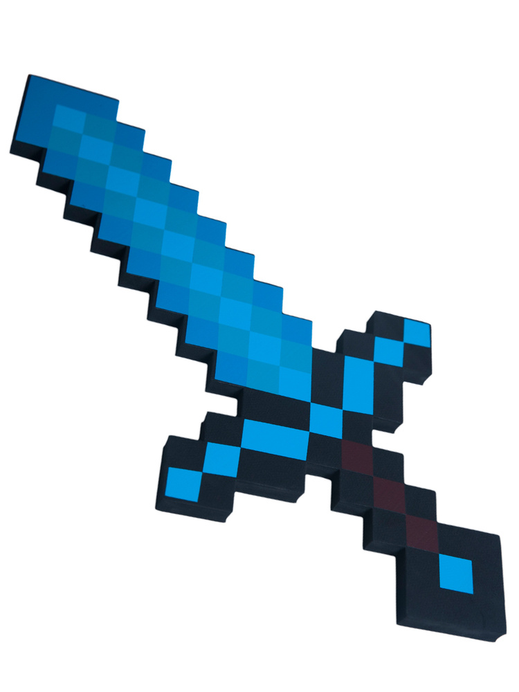 Оружие Майнкрафт (Minecraft) / Пиксельный меч 8Бит Алмазный 45 см  #1