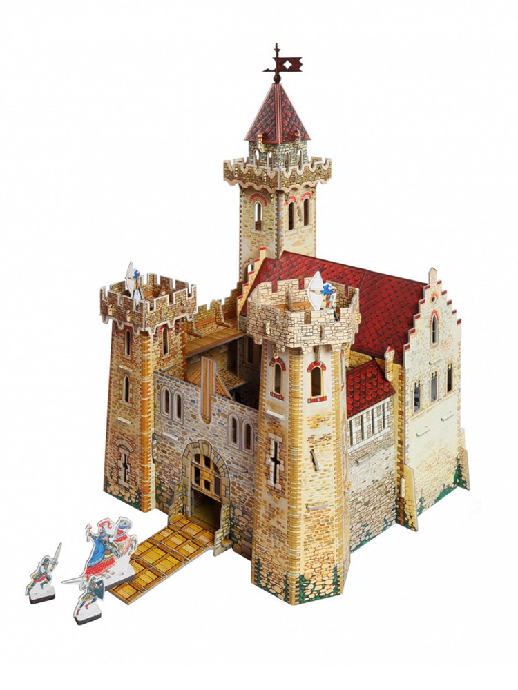 Сборная модель из картона Умная бумага 3D пазл Рыцарский замок Средневековый город  #1