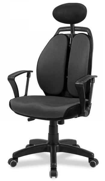 Компьютерное эргономичное кресло New Trans (Каркас черный/спинка ткань черная/сидение ткань черная)  #1