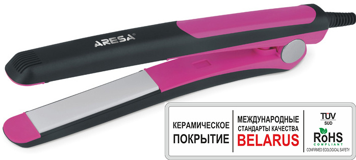 Щипцы для моделирования прически ARESA AR-3316, керамическое покрытие, черный, розовый  #1