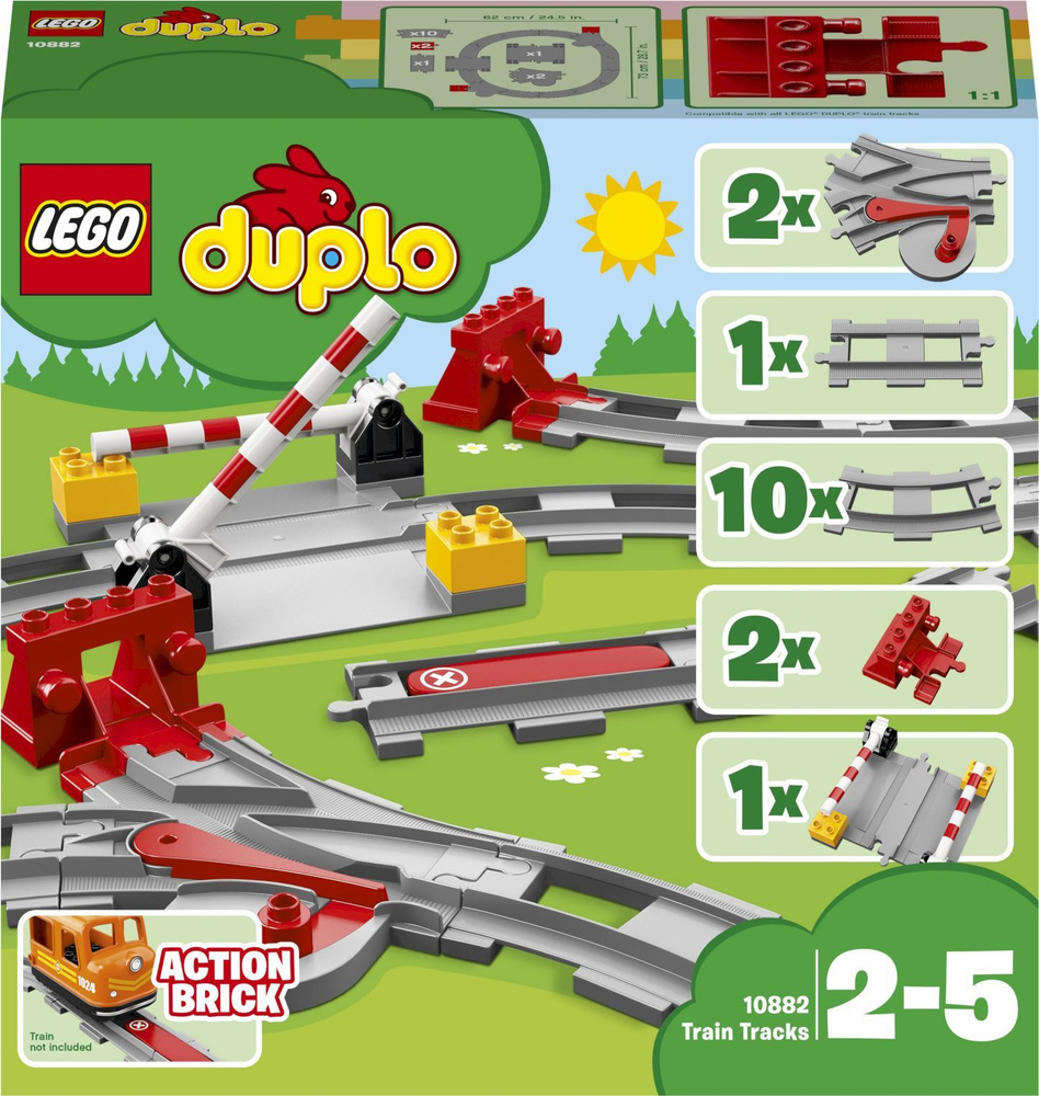Конструктор LEGO DUPLO Town Рельсы, 23 детали, 2+, 10882 #1
