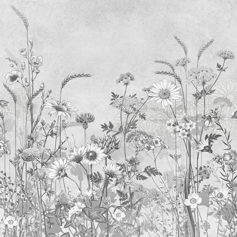 Фотообои флизелиновые на стену 3д GrandPik 4499 "Цветы в траве" (ШхВ), 300х300 см  #1