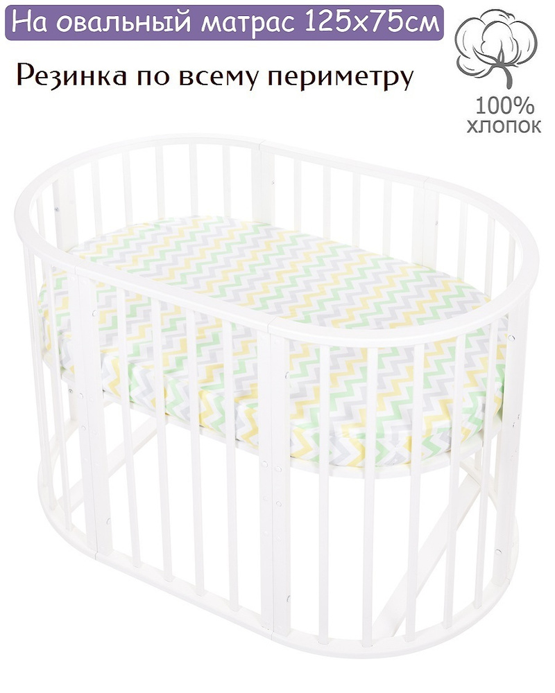 Lemony kids Простыня на резинке, Поплин, 75x125 см #1